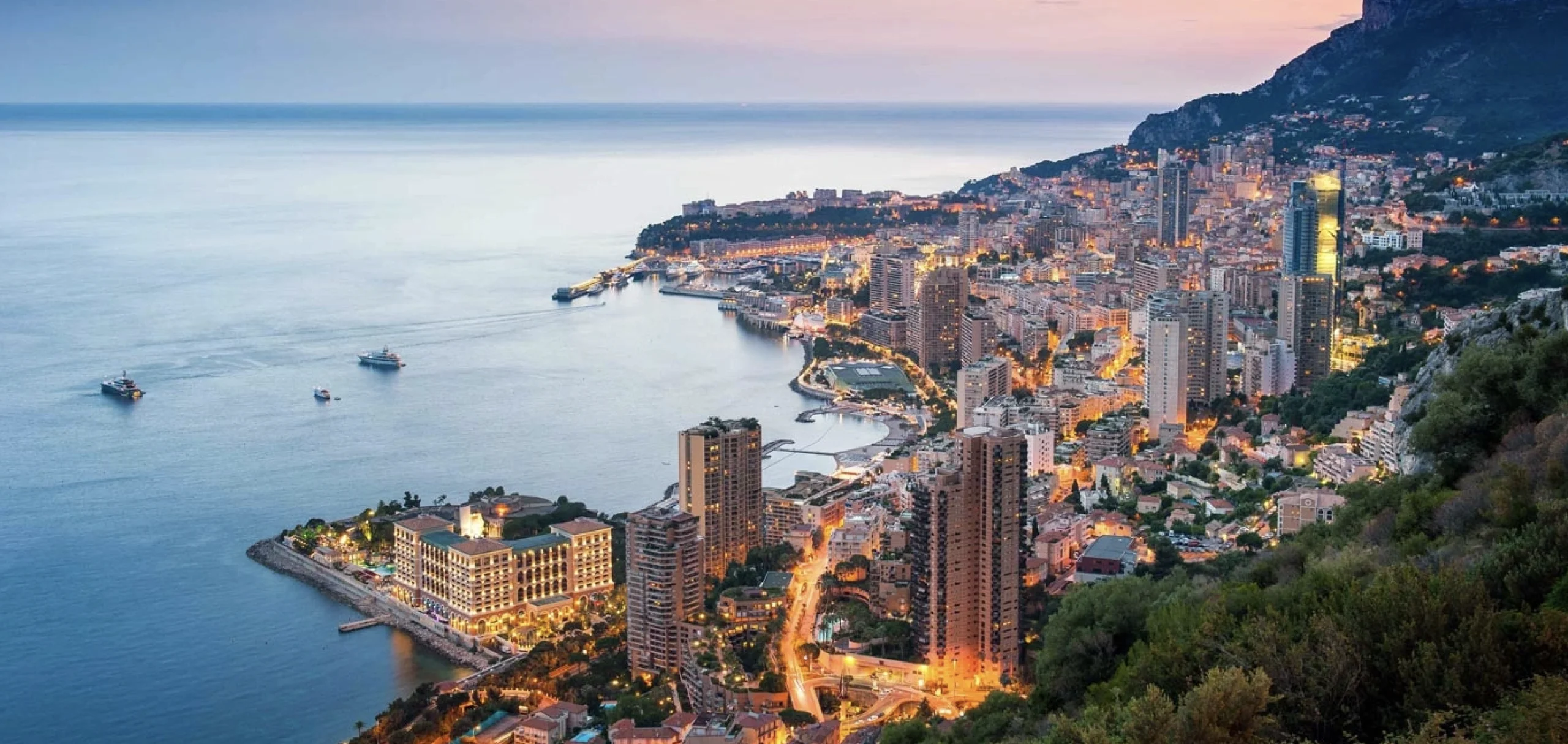 Mediterranean luxury property comparison showing Monaco marina density, Ibiza coastal villa lifestyle, and Marbella golf estate space